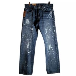 Polo Ralph Lauren Classic Fit Hand Painted Jeans Warp Stretch New With Tags